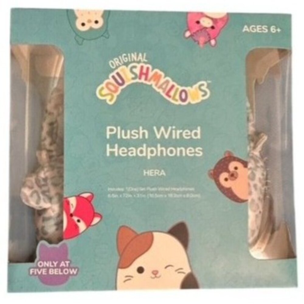 Squishmallows Hera Cheetah Plush Lightweight Wired Headphone New in Box SOLD OUT - Picture 13 of 14